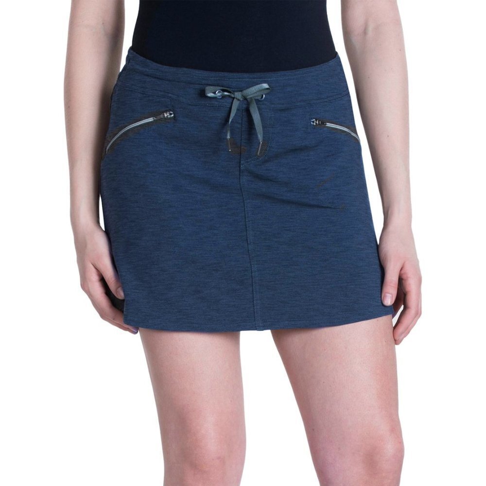 Kuhl Womens Mova Hiking Athletic Skort Mini Skirt Heather Blue Zipped Pockets XS